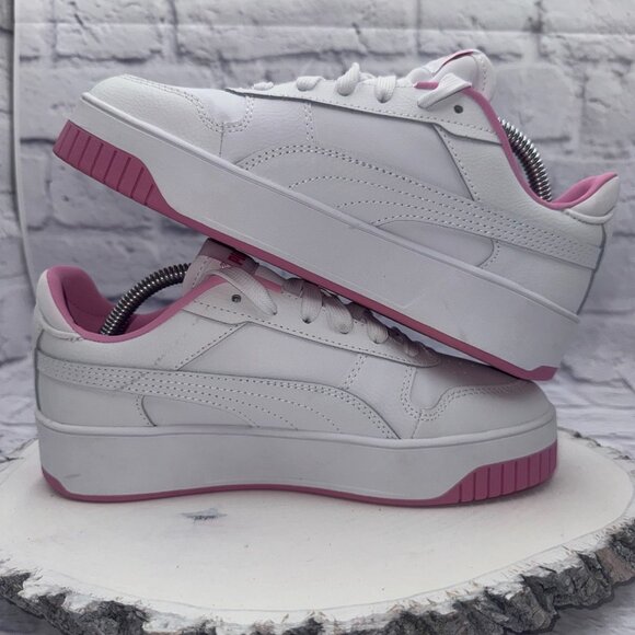 PUMA Womens Carina Street Floral Lace Up Sneakers Shoes Casual White Pink Sz 5 - Picture 10 of 14